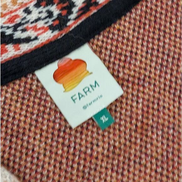 Farm Rio Sand Winter Tapestry Knit Belted Button Oversized Cardigan, size XL - Picture 3 of 7